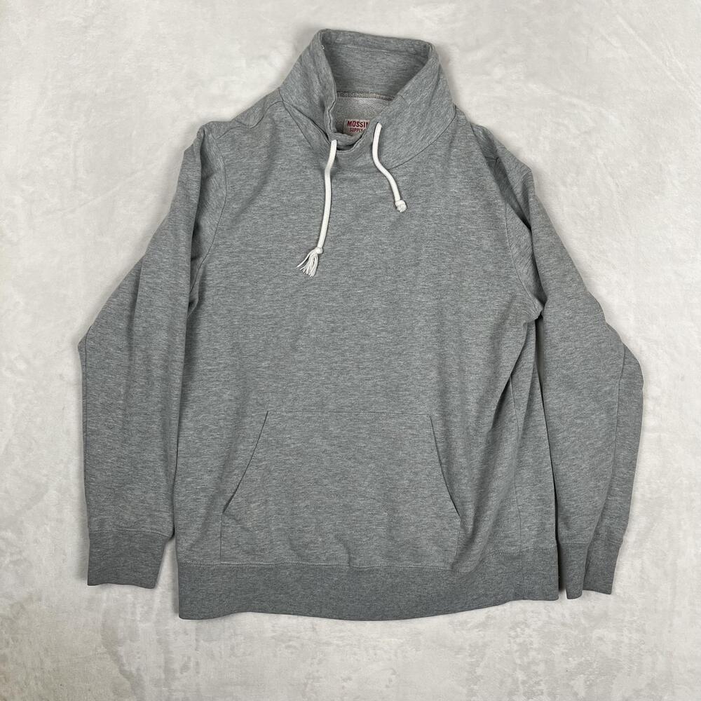 Mossimo Supply Co Sweatshirt Womens XL Gray High Neck Drawstring Fleece Y2K